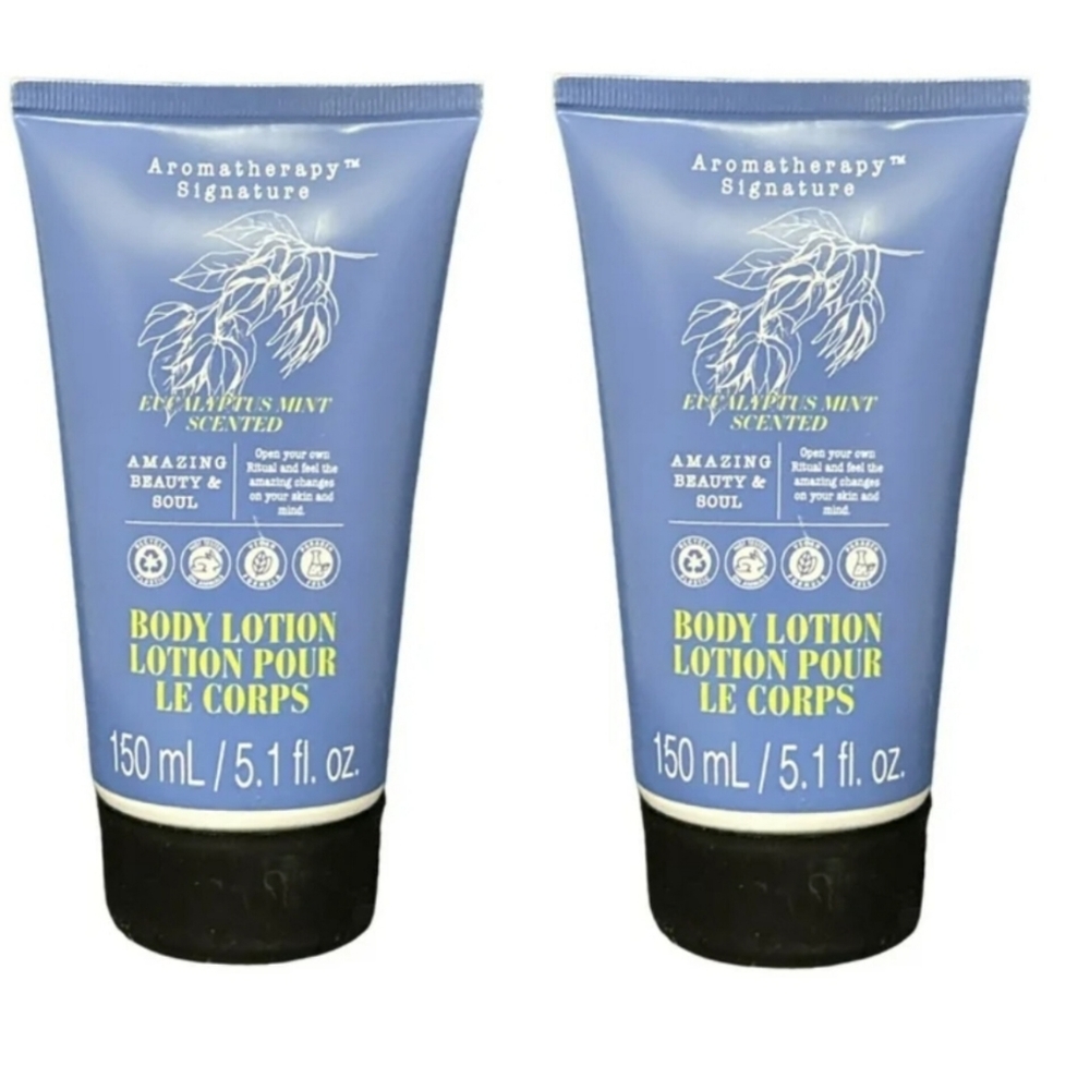 (2) Aromatherapy Signature Eucalyptus Mint scented body lotion BNIB